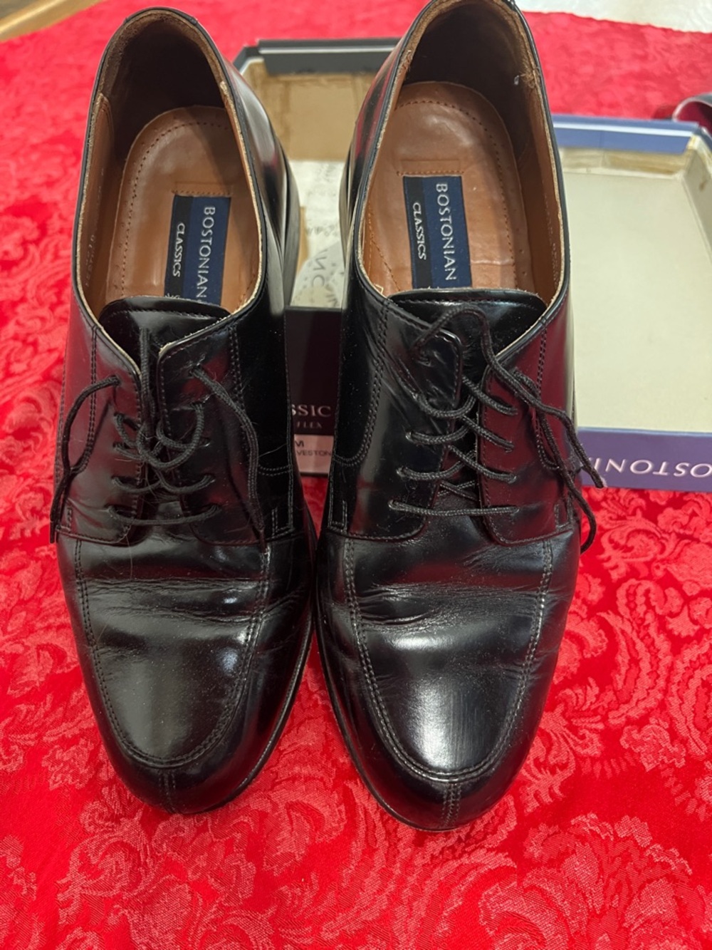 Bostonian Classics First Flex Dress Shoes Men’s US 10.5M Black Leather Cap Toe